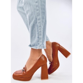 Chaussures à talons hauts pour femmes avec décoration marron brun 1