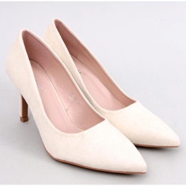 Escarpins femme classiques en éco-daim beige 5