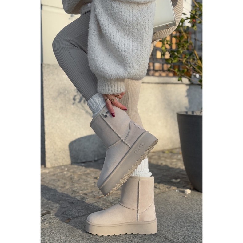 Bottes de neige hautes à plateforme pour femmes Big Star OO274897 Beige clair 2