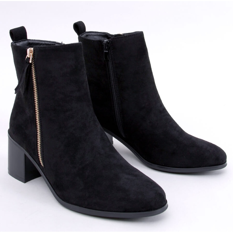 Bottes à talons hauts en éco-daim, noir le noir 1