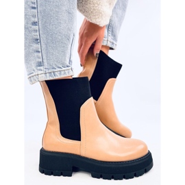 Bottines Chelsea montantes beiges 1