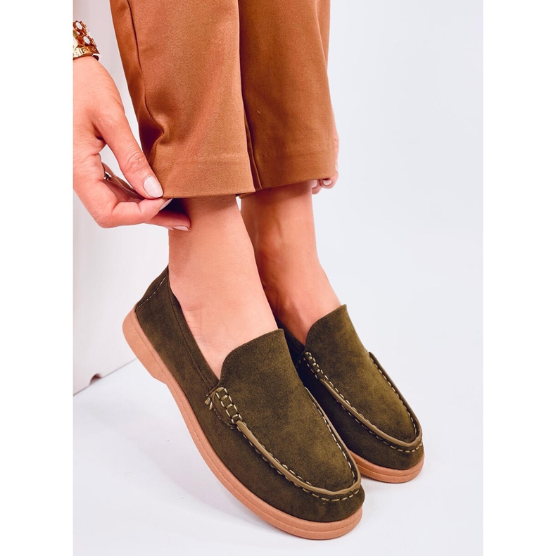 Mocassins souples pour femmes en vert 1