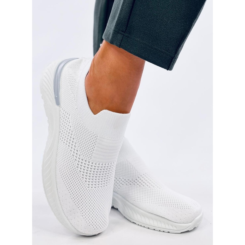 Chaussures chaussettes de sport pour femmes, blanches 2