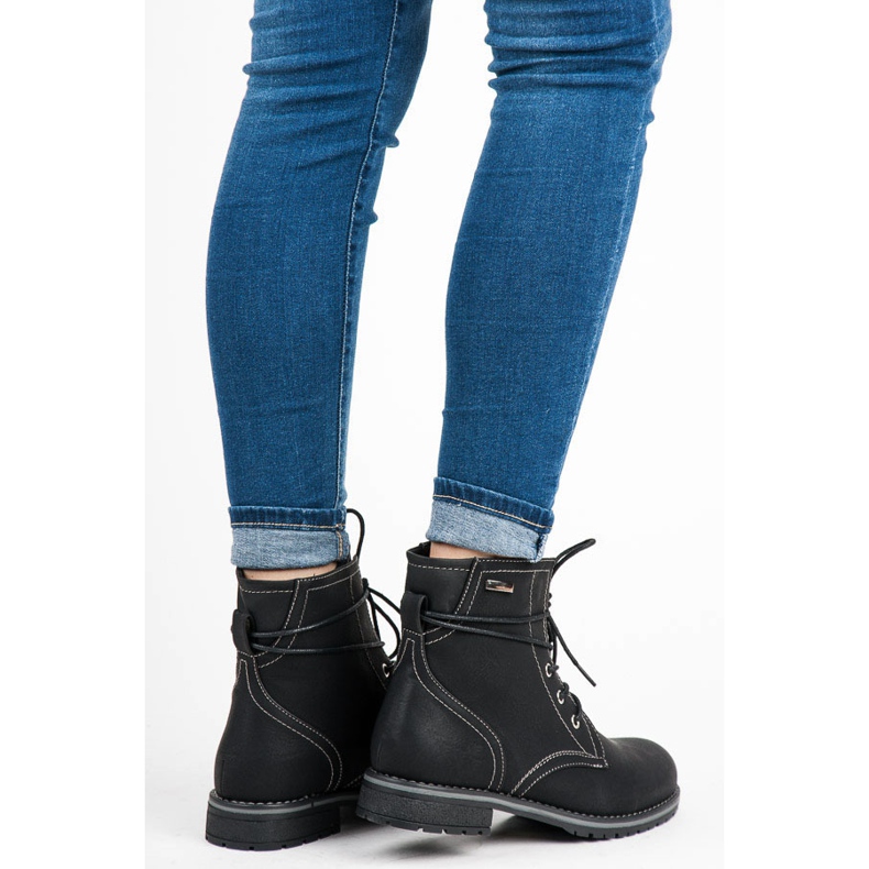 Queentina Bottes de travail le noir 1 Queentina Bottes de travail le noir 1