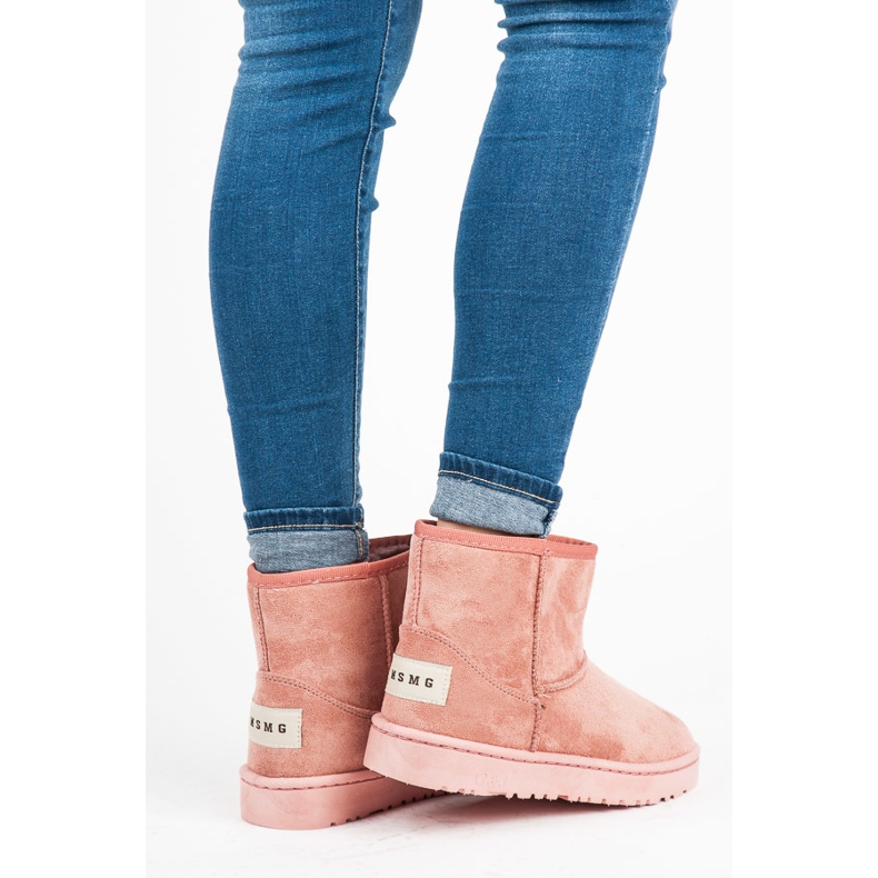 Bella Paris Bottes de neige en daim rose 1