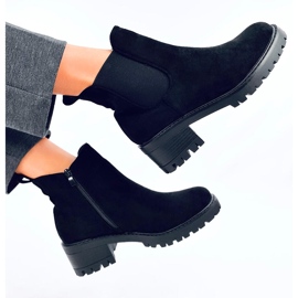 Bottines Chelsea en daim noir à talons hauts le noir 4
