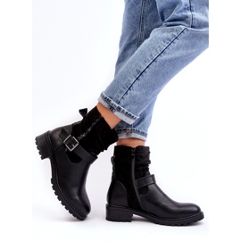 Erynn Bottines plates avec boucle pour femme, noir le noir 1