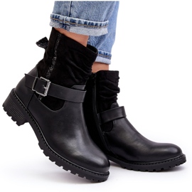 Erynn Bottines plates avec boucle pour femme, noir 4