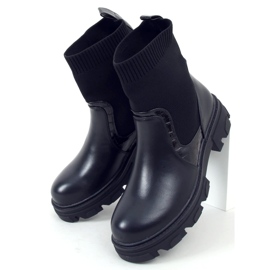 Bottines noires à tige chaussette le noir 1