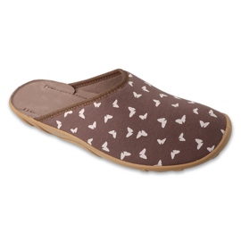 Chaussons femme Befado 235D194 marron avec papillons brun 1 Chaussons femme Befado 235D194 marron avec papillons brun 1