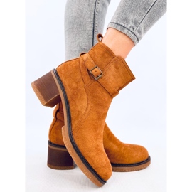 Bottines isolées à large talon camel pour femme brun 2