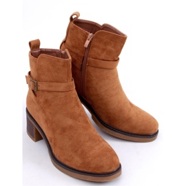 Bottines à talons larges Aretha Camel - Inello brun 1