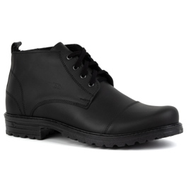 Bottines en cuir pour hommes POLBUT 2119/2 noir 1