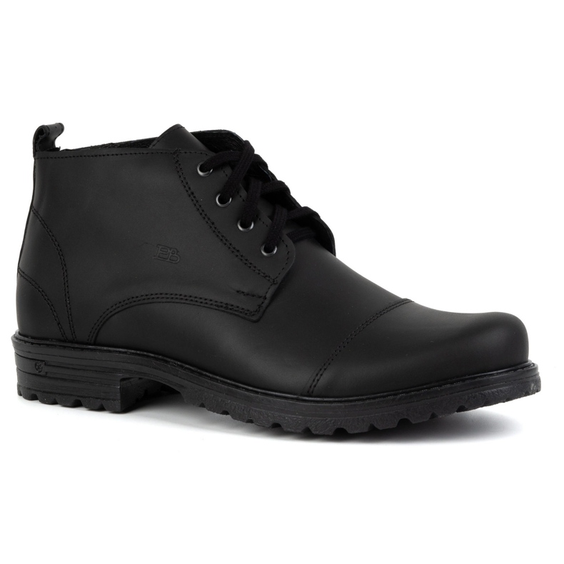 Bottines en cuir pour hommes POLBUT 2119/2 noir 1