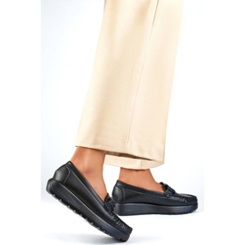 Mocassins à semelle épaisse pour femmes, noirs 24-21339B le noir 2