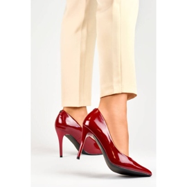 Escarpins à bout pointu vernis rouge GD-FL59R 1