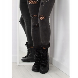 K90 Bottes noires avec fourrure le noir 2