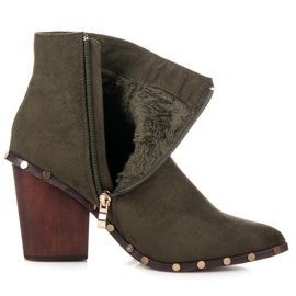 Vices Bottes Avec Fleur Brodée vert 3