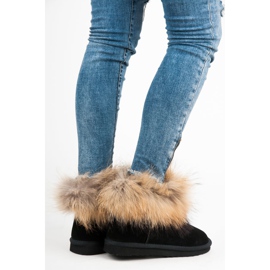 Coco Perla Mukluki en cuir noir 1