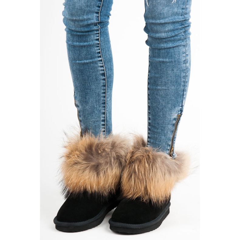 Coco Perla Mukluki en cuir le noir 2