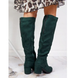 Sergio Leone W SK184D bottes à talons hauts isolées, vert 5
