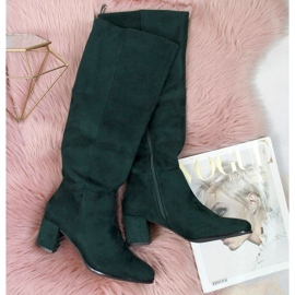 Sergio Leone W SK184D bottes à talons hauts isolées, vert 6
