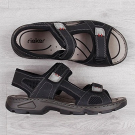 Sandales confortables à scratch Rieker M R447 noir le noir 3