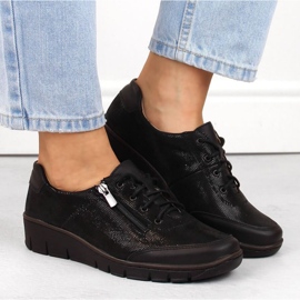 Chaussures en cuir Helios W H334 noir brillant le noir 7
