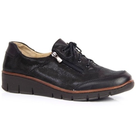 Chaussures en cuir Helios W H334 noir brillant le noir 9