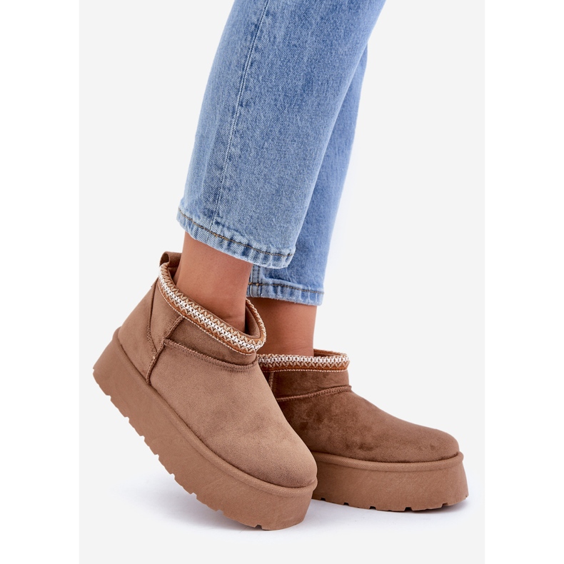 PG2 Bottes de neige à plateforme avec broderie décorative brun 1