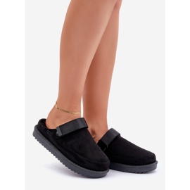 Pantoufles isolées sur plateforme pour femmes, noir 1