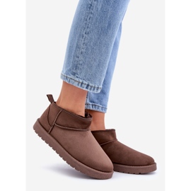 Bottes de neige basses en suède écologique marron brun 1