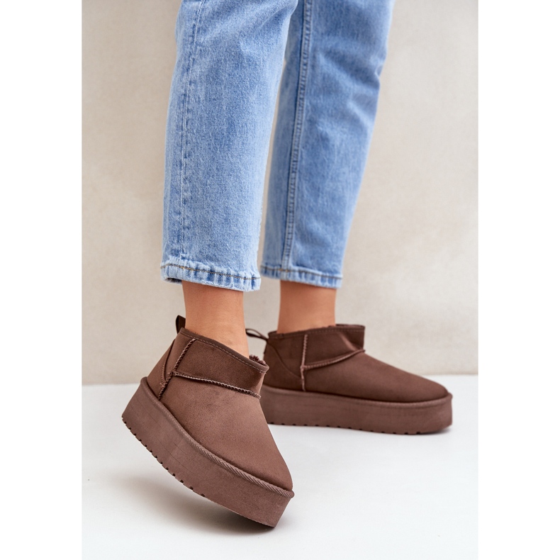 Bottes de neige à plateforme basse marron brun 2