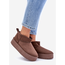 Bottes de neige à plateforme basse marron brun 1