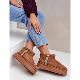 Bottes de neige à plateforme avec motif camel brun 6