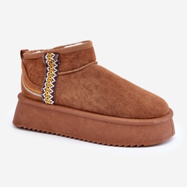 Bottes de neige à plateforme avec motif camel brun 4