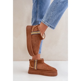 Bottes de neige à plateforme avec motif camel brun 3