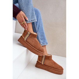 Bottes de neige à plateforme avec motif camel brun 5