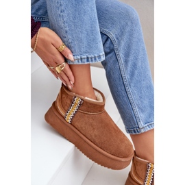 Bottes de neige à plateforme avec motif camel brun 7