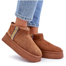 Bottes de neige à plateforme avec motif camel brun 8