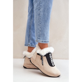 Bottines avec Fourrure pour Femme, Beige 2