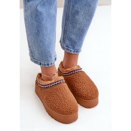 Bottes de neige à plateforme en peau de mouton camel avec fourrure brun 6