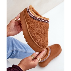 Bottes de neige à plateforme en peau de mouton camel avec fourrure brun 9