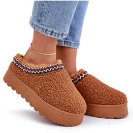 Bottes de neige à plateforme en peau de mouton camel avec fourrure brun 10