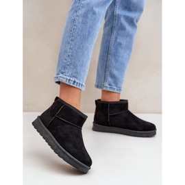 Bottes de neige pour femmes en suède écologique noir 2