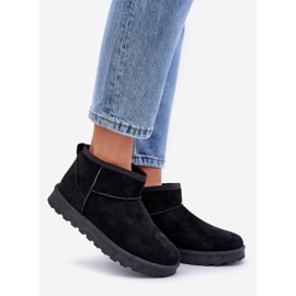 Bottes de neige pour femmes en suède écologique noir 1