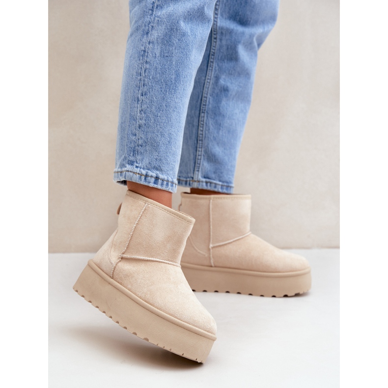 Bottes de neige à plateforme pour femmes, beige clair 2 Bottes de neige à plateforme pour femmes, beige clair 2