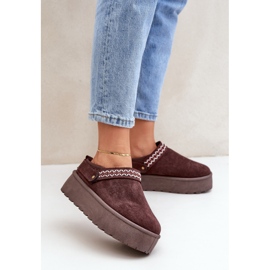 Bottines de neige chocolat avec broderie décorative brun 2 Bottines de neige chocolat avec broderie décorative brun 2