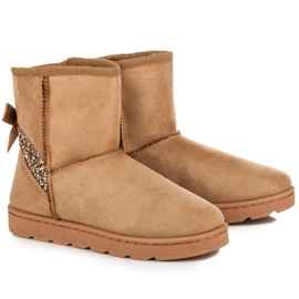 Vices Bottes de neige en fourrure à paillettes brun 4