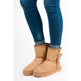 Vices Bottes de neige en fourrure à paillettes brun 7